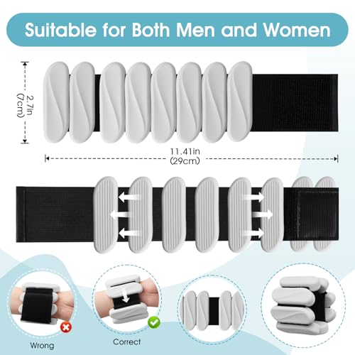 Wrist Weights, 2Pack Wearable Wrist Ankle Weights for Women & Men, Adjustable Arm and Leg Weights, Silicone Weighted Bangles for Walking Yoga Pilates Running Dance Gym 2lb - color: Grey