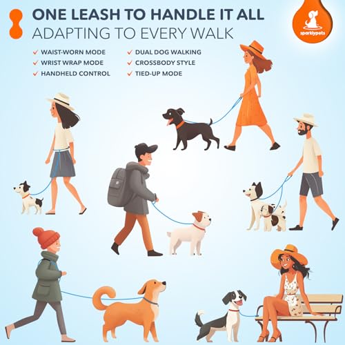 Bungee Rope Handsfree Leash for 1 Dog - Demovable Slip Lead - Waist or Hip Belt Leash for Dog Walking, Running, Carnicross - Medium & Large Breeds - color: Green