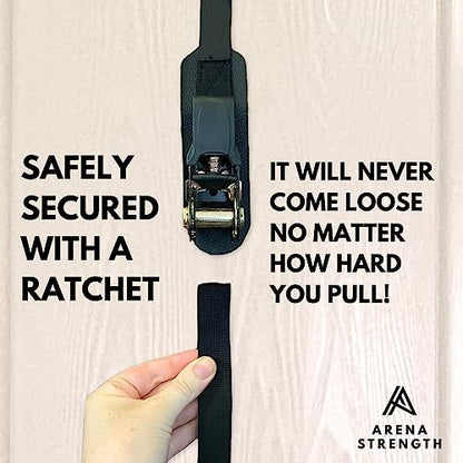 Multi Loop Door Anchor Strap for Resistance Bands - Fits Up to 9 ft Doors - Heavy Duty - Easy to Install - Full Body Home Workouts