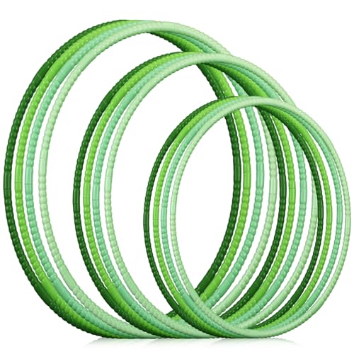 Syhood 12 Pcs Hoops for Kids Plastic, Gradient Green - color: Gradient Green