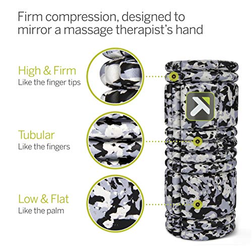 TriggerPoint Grid Foam Roller - Multi-Density Exterior, Rigid Core - Trusted by Therapists and Athletes - Standard Density, Includes Online Instructional Videos, 33cm, Grey Camo