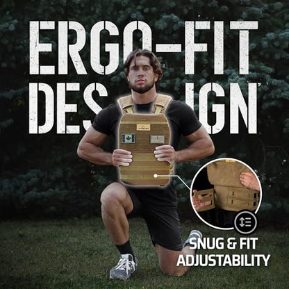 Amstaff Tactical Weighted Vest - Adjustable Weight Vests - Versatile Wearable Vest for Fitness Workouts, Strength and Endurance Training, Running - color: Multicam Green, style: 10 LB