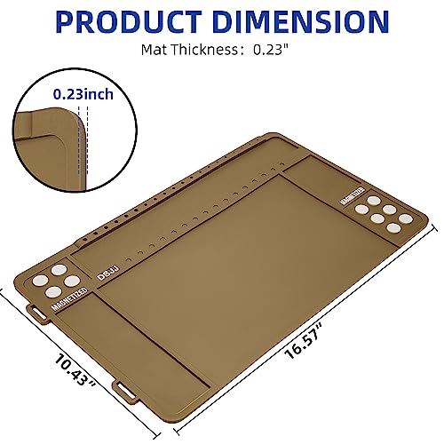 CKPART Gun Cleaning Mat, Premium Magnetic Pad With Organizer Parts Tray, Anti-Slip Rubberized Pistol Mat, Protective Workbench Mat for Gun Cleaning (16.5"x 10.43")
