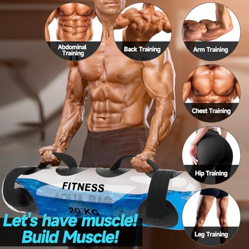 Aqua Bag Workout, Adjustable Training Bag and Power Bag with Water, Core and Balance Trainer, Portable Stability Fitness &Full Body Exercise Equipment for Weight