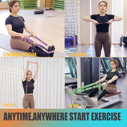 MOKRGYM Resistance Bands，Natural Rubber Non-Allergenic & Durable for Home&Gym Workouts Fitness Exercise