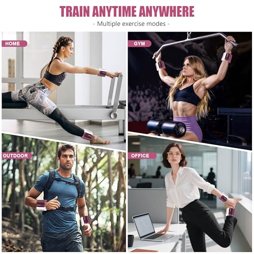 Wrist & Ankle Weights for Women and Men, 2lbs/4lbs Pairs Adjustable Silicone Weighted Bangles for Arm & Leg Workouts, Perfect for Pilates, Barre, Yoga, Walking & Home Fitness