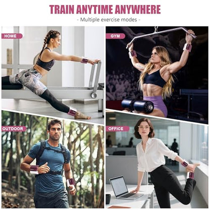 Wrist & Ankle Weights for Women and Men, 2lbs/4lbs Pairs Adjustable Silicone Weighted Bangles for Arm & Leg Workouts, Perfect for Pilates, Barre, Yoga, Walking & Home Fitness