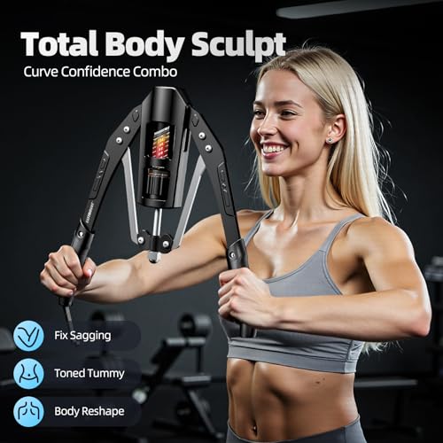 EAST MOUNT Twister Arm Exerciser - Adjustable 22-440lbs Hydraulic Power, Home Chest Expander, Shoulder Muscle Training Fitness Equipment, Arm Enhanced Exercise Strengthener - color: FullBlack