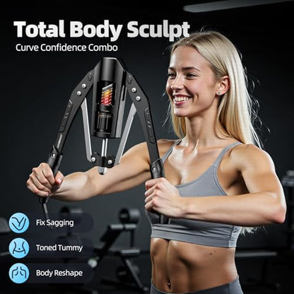 EAST MOUNT Twister Arm Exerciser - Adjustable 22-440lbs Hydraulic Power, Home Chest Expander, Shoulder Muscle Training Fitness Equipment, Arm Enhanced Exercise Strengthener - color: FullBlack
