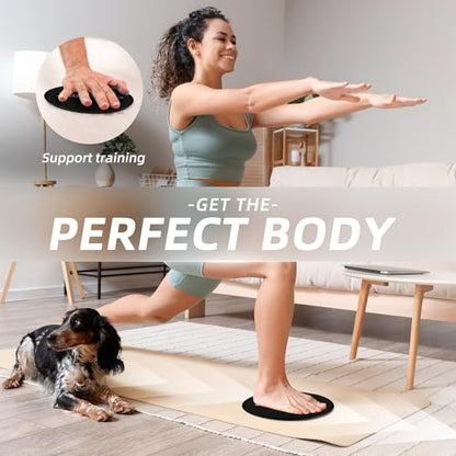 ZILLEEN Exercise Sliders for Working Out Fitness Discs for Pilates Women Men, 2 Pack - color: Black