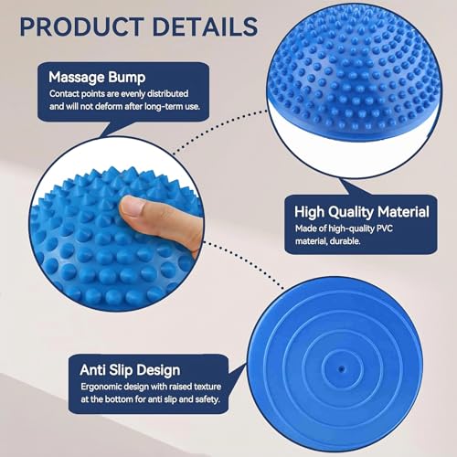 VGEBY Foot Massage Half Ball Balance Exercise Pods Spiky for Deep Tissue Foot Muscle Therapy