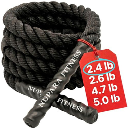 Weighted Jump Rope for Men and Women | Heavy Jump Rope for Fitness, Strength, Cardio, Muay Thai, MMA, Boxing, and Weight Loss. 2.4lb to 5lb..