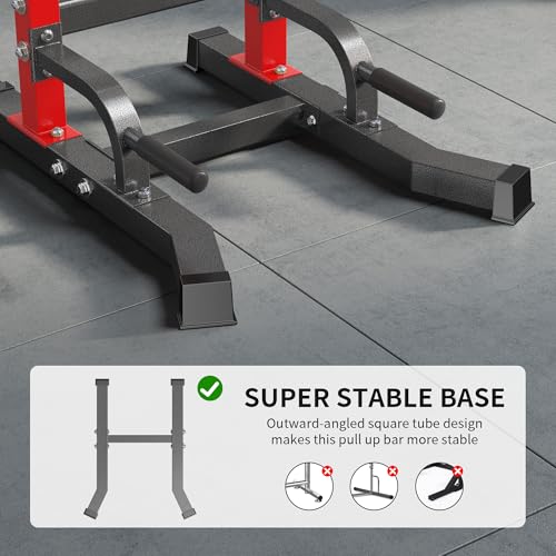 SogesHome Adjustable Pull Up Bar & Dip Station, Heavy Duty 330LB Capacity Multifunctional Home Gym Fitness Equipment for Strength Training, Push Up Stand for Arm, Back, Core & Full Body Workout