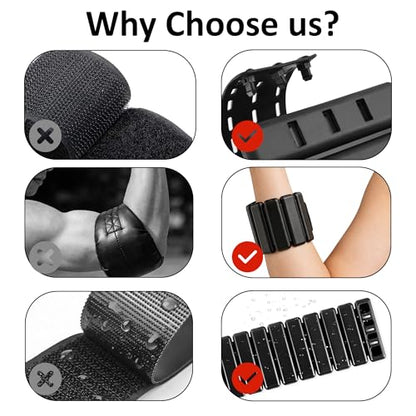 Ankle Wrist Weights Adjustable 2LB Set, Waterproof Weighted Arm Bands for Women Men Workout, Yoga, Pilates, Walking, Running