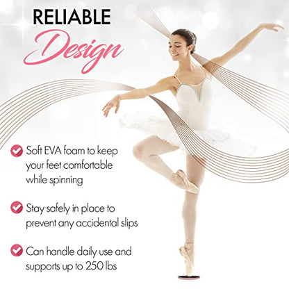 Ballet Pirouette Disc for Dancers - Portable Turn Disc for Dancing on Releve, Gymnastics and Ice Skaters - for Better Pirouette Technique, Releve, Turns and Dance Spinning