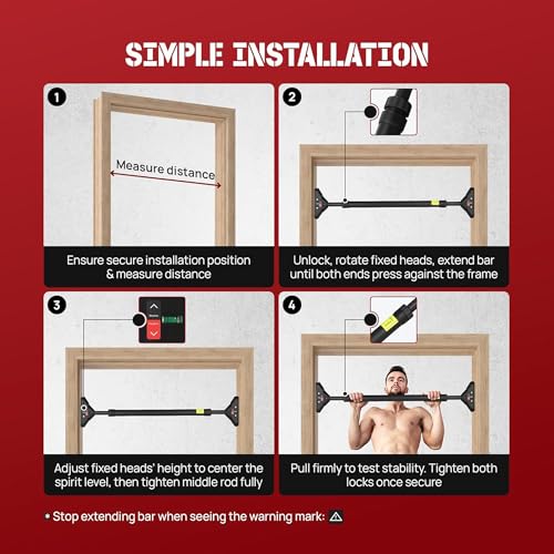 Yes4All Heavy Duty Wall Mounted Pull Up Bar, Over Door Pull Up Bar for Doorway, Multi Grip Chin Up Bar, Sturdy Strength Training Bars & Durable Gym Bar for Home Exercise - style: Doorway Pull-Up Bar
