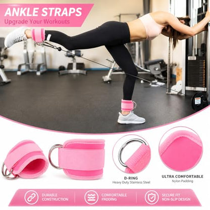 SINYWAY 10 PCS Barbell Pad Set for Squat,Hip Thrust Pad Workout Foam - color: Pink