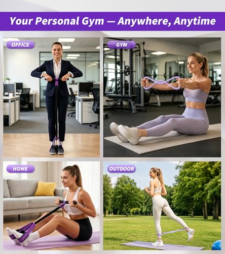 3 Pcs Fitness Resistance Bands Set, Pedal Sit Up Exercise Band with Handles and Figure 8 Bands for Strength Training, Stretching, Home Workout