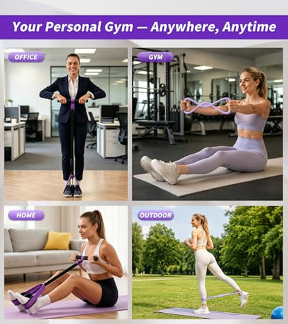3 Pcs Fitness Resistance Bands Set, Pedal Sit Up Exercise Band with Handles and Figure 8 Bands for Strength Training, Stretching, Home Workout