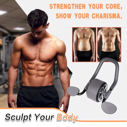 Li Fitness Ab Wheel with Jump Rope, Automatic Rebound Ab Wheel, Abdominal Exercise Wheel with Elbow Support, Ab Exercise Machine for Core Training, Abs Workout Equipment