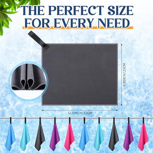 SmoothNovelty 10 Pcs Quick Dry Microfiber Camping Towels 25x32 cm, 5 Colors - color: 5 Colors