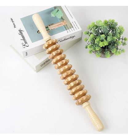 Wood Therapy Massage Roller Tools,Manual Massage Roller Stick for Body Sculpting,Lymphatic Drainage,Cellulite Massage & Wooden Muscle Roller Stick for Waist and Thigh, Stomach Rolling