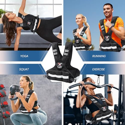 FUFF Weighted Vest Woman, 4-10/11-20/20-32 Lb Adjustable Weight Vest for Women Men, Female Strength Training Body Vest for Walking Exercise Running Workout
