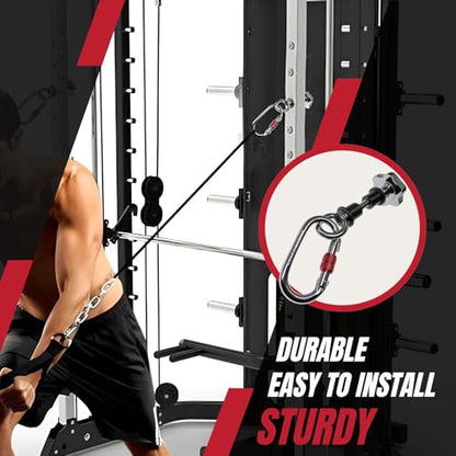 Squat Rack Attachments for Strength Training Equipment | Attachments for Power Cages & Squat Racks | Fits 2"x2" & 3"x3" Frames (1/2" & 1" Holes) | Ideal for Resistance Bands & TRX Training