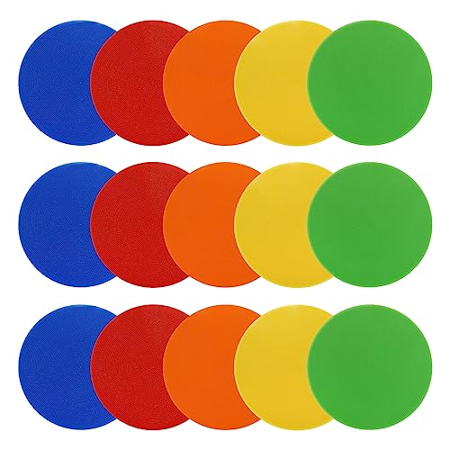 PATIKIL Poly Vinyl Dots, 9 Inch Spot Markers 15Pcs Agility Dots Floor Flat Spot Markers PVC Anti-Slip Sports Dots Flat Field Cones for Soccer Football Speed Agility Training