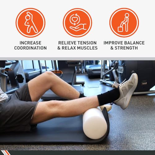Body Sport Foam Roller, Full Round 6 in. x 18 in. – Lightweight & Durable for Flexibility, Strengthening & Rehab – High-Density Foam for Muscle Reeducation, Spinal Stabilization & Pressure Relief - size: Full Round 6 x 18 in