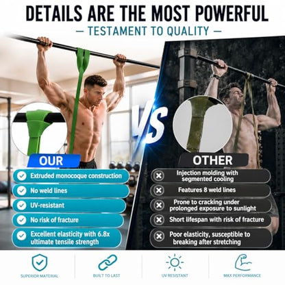 Resistance Bands Set, Anti-Snap Workout Bands with Handles, Stackable Resistance Bands for Men & Women, Home Gym Equipment with Door Anchor for Strength Training & Full Body Workout