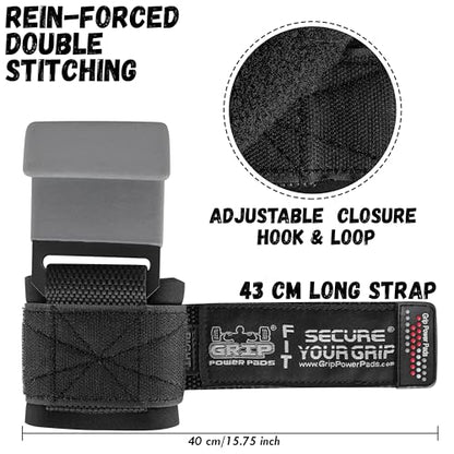 Weight Lifting Rod Hooks Heavy Duty Wrist Wraps Power Weight Lifting Training Gym Grips Straps Set of 2 - color: Gray, size: WOMEN-Wrist Size Small/Medium