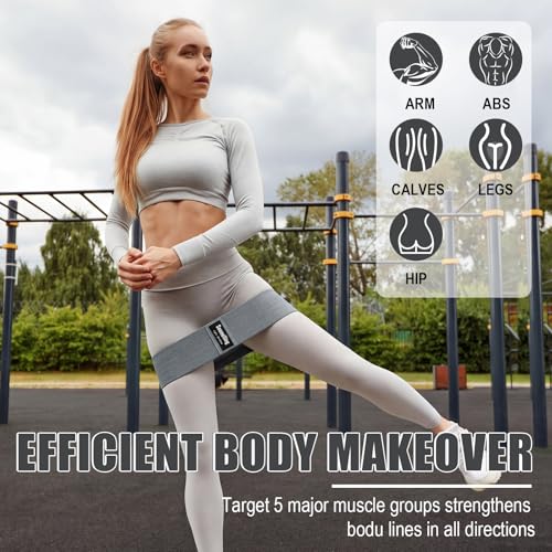 36 Pcs Fabric Resistance Bands for Working Out Non Slip Stretch Exercise Bands Bulk for Women Men Home Gym, Pilates, Yoga, Booty, Leg Training