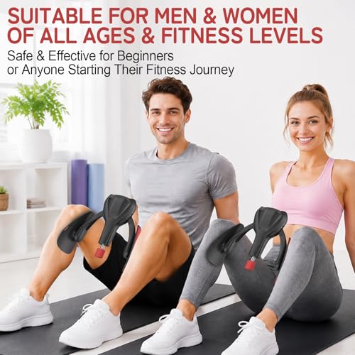 Pelvic Floor Exercise Devices 77 lb Adjustable Kegel Inner Thigh Exerciser and Hip Trainer Workout Equipment for Home Postpartum Recovery Women Men, with Band