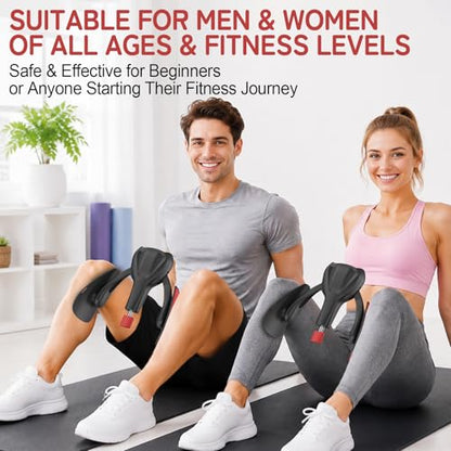Pelvic Floor Exercise Devices 77 lb Adjustable Kegel Inner Thigh Exerciser and Hip Trainer Workout Equipment for Home Postpartum Recovery Women Men, with Band