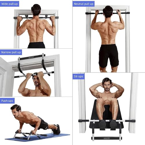 Portable Pull Up Bar for Doorway, Adjustable Chin-Up Bar Home Gym Trainer, No-Screw Installation, Max Load 440lbs