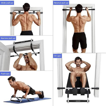 Portable Pull Up Bar for Doorway, Adjustable Chin-Up Bar Home Gym Trainer, No-Screw Installation, Max Load 440lbs