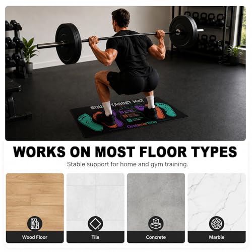 Squat Mat with Foot Position,Non-Slip Workout Mat for Squats & Leg Exercises, Improves Muscle Activation & Knee Support, Home Gym Fitness Mat,30 * 13.8"inch Squat Pad - color: Purple Black