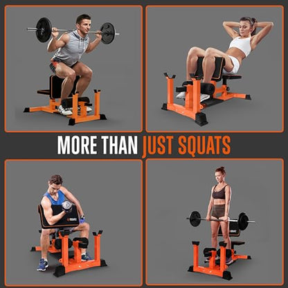 Squat Machine, Foldable Squatting Bench for Home Office Gym Workout Station and Leg Press Exercise, Designed to Train Abs, Thighs, and Glutes, Multifunctional Equipment for Fitness and Training