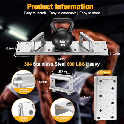 Push Up Bar - Heavy-Duty Stainless Steel Pushup Stands with Non-Slip Base, 500LB Capacity, Portable Home Gym Equipment for Strength Training & Floor Workouts