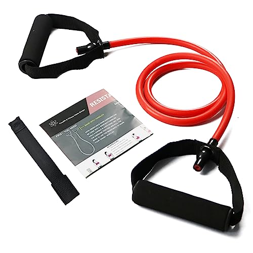 Resistance Bands with Handles, Single Resistance Bands, Exercise Bands with Handles, for Resistance Training, Physical Therapy, Home Workouts, Fitness, Pilates