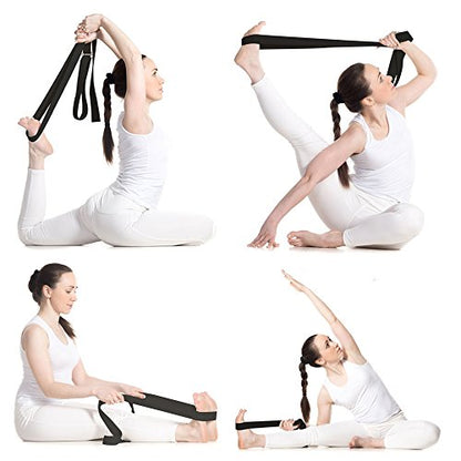 Yoga Strap – Sturdy Cotton Exercise Straps 6FT Straps - Adjustable D-Ring Buckle Gives Stretching Flexibility For Yoga Stretching & General Fitness Physical Therapy Pilates Gym Workouts - color: pink
