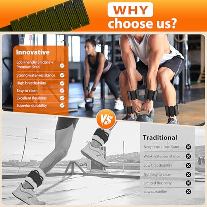 Pilates Wrist and Ankle Weights for Women - Adjustable Weighted Bangles for Men, 2 lbs Weighted Arm Bands Foot Leg Weights for Walking, Yoga, Training, Exercise, Running, Set of 2 (1LB Each) - color: Black
