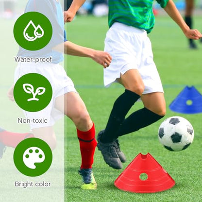 Jumbo Soccer Cones Big Training Disc Cone - color: red, yellow, blue, green, and orange