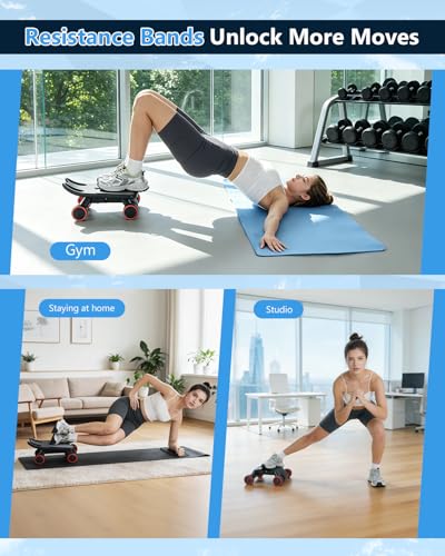 Ab Roller Wheel, Ab Roller, Upgraded Automatic Rebound Ab Roller with Elbow Support, Knee Mat & Timer, 4 Wheels Ab Workout Equipment for Core Strength Training, Silent Ab Wheel for Beginners Men Women Home Gym Fitness