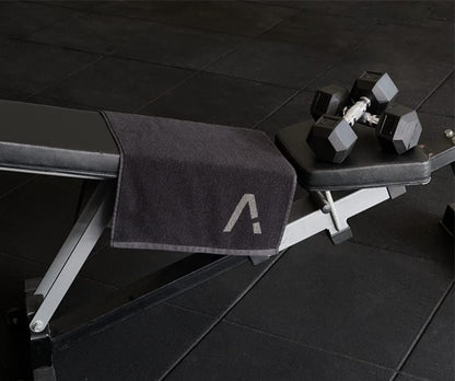 Black Organic Cotton Gym Towel for Men and Women - Silver Infused Sweat Towel, 500 GSM, 31.5"x15.75" - Soft Absorbent Workout Towel for Gym Yoga Sports, Exercise Towel