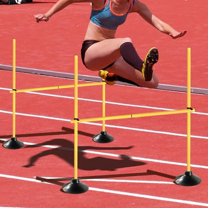 TNZMART 4.9 FT Adjustable Agility Hurdles Poles for Soccer Football Speed Training Equipment Track and Field - style: 6 groups