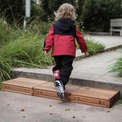 Wooden Platform 3.7" Height.One Step Stool Larger 31.5" for Adults&Senior. Carbonization Porch Step,Stair Assist Indoor&Outdoor,Bedside Foot Stepper,Mobility Stepping.for Handicap,Elderly,Kids