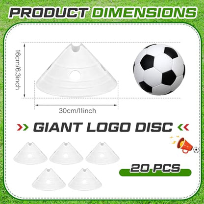 Jumbo Soccer Cones Big Training Disc Cone - color: White