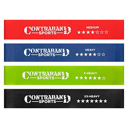 Contraband Sports 7439 Elastic Loop Resistance Band Set - Exercise Latex Workout Hip Bands for Glutes Booty & Legs - Perfect for Home Workout Gym or Travel